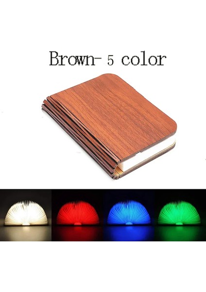 3D Katlanır Yaratıcı LED Gece Lambası Rgb Renkli USB Şarjlı Ahşap Kitap Işığı Dekor Yatak Odası Masa Lambası Çocuk Doğum Günü Hediyesi (Yurt Dışından)