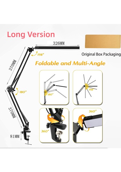 Kelepçeli LED Masa Lambası 10W Salıncaklı Kol Masa Lambası Göz Bakımı Yapan Kısılabilir Masa Lambası 10 Parlaklık Seviyesi 3 Aydınlatma Modu (Yurt Dışından)