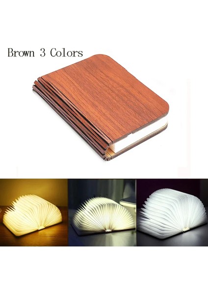 3D Katlanır Yaratıcı LED Gece Lambası Rgb Renkli USB Şarjlı Ahşap Kitap Işığı Dekor Yatak Odası Masa Lambası Çocuk Doğum Günü Hediyesi (Yurt Dışından)