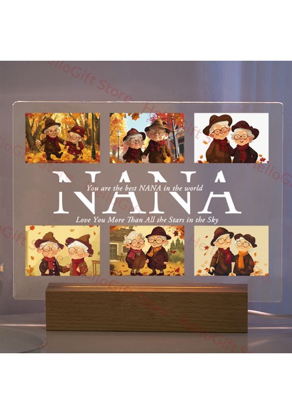 Kişiselleştirilmiş Özel Fotoğraf Metni 3D Akrilik Lamba Özelleştirilmiş Yatak Odası Gece Lambası Anne Baba Sevgi Aile Doğum Günü Noel Günü Hediyesi (Yurt Dışından)