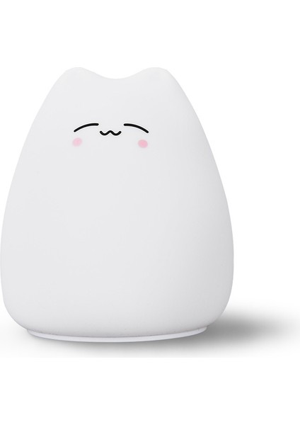 Mini Kawaii Popüler Kedi Bebek Gece Lambası 7 Renkli Pat Touch Renk Değiştiren Göz Koruması Yatak Odası Başucu Gece Lambası Hediye Çocuklar (Yurt Dışından)