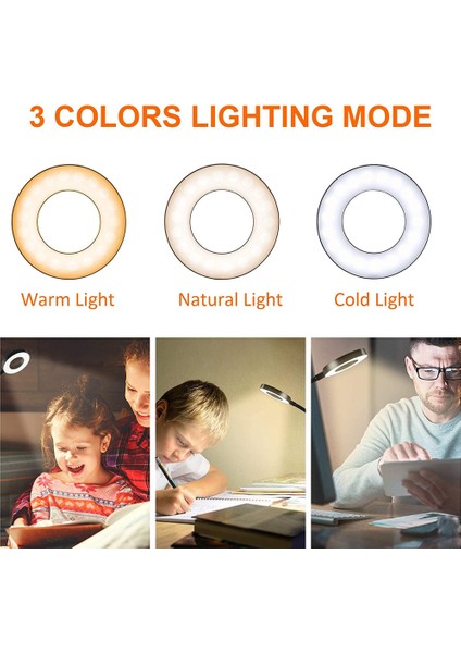 48 Led'li Masa Lambası 360° Esnek Kaz Boynu Okuma Masası Işığı Göz Bakımlı USB Kelepçeli Kitap Gece Işığı Çalışma Okuma Işığı (Yurt Dışından) modelleri