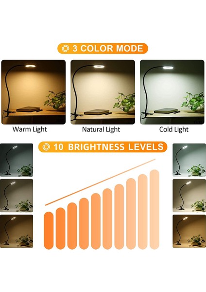 48 Led'li Masa Lambası 360° Esnek Kaz Boynu Okuma Masası Işığı Göz Bakımlı USB Kelepçeli Kitap Gece Işığı Çalışma Okuma Işığı (Yurt Dışından) fırsatları