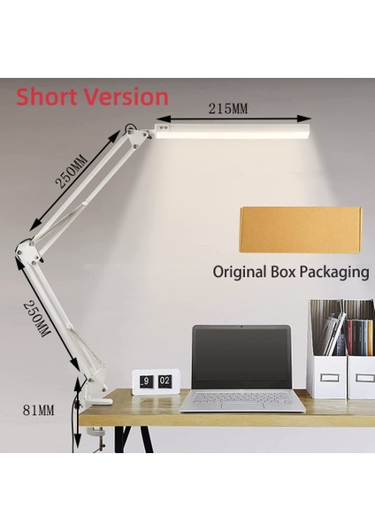 Kelepçeli LED Masa Lambası 10W Salıncaklı Kol Masa Lambası Göz Bakımı Yapan Kısılabilir Masa Lambası 10 Parlaklık Seviyesi 3 Aydınlatma Modu (Yurt Dışından)