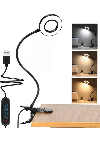 360° Esnek 48 Led'li Klipsli Masa Lambası Kaz Boynu Okuma Masası Lambası Göz Bakımlı USB Kelepçeli Kitap Gece Lambası Çalışma Okuma Lambası (Yurt Dışından)