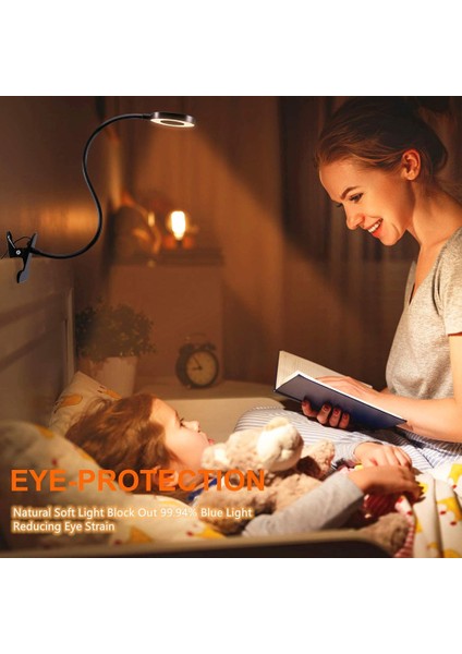 360° Esnek 48 LED Masa Lambası Klipsi USB Kitap Işığı Başucu Göz Koruması Kaz Boynu Okuma Işığı Parlaklık Ayarlanabilir 3 Seviye (Yurt Dışından) modelleri