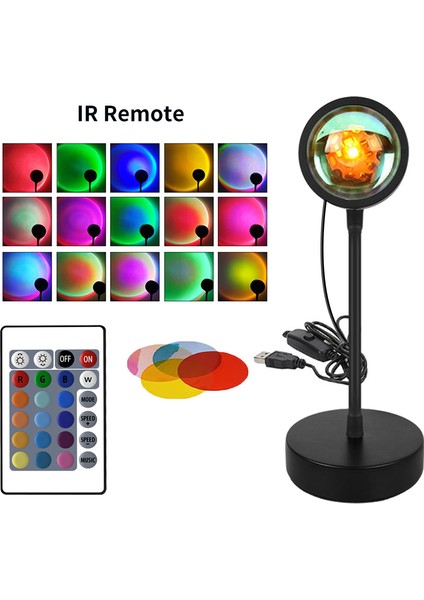USB LED Prctor Gece Işıkları Rgb Gün Batımı Atmosferi Gece Lambası Uzaktan Kumandalı Yatak Odası Yayın Fotoğrafçılığı Arka Plan Dekoru (Yurt Dışından)