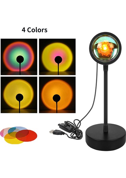USB LED Prctor Gece Işıkları Rgb Gün Batımı Atmosferi Gece Lambası Uzaktan Kumandalı Yatak Odası Yayın Fotoğrafçılığı Arka Plan Dekoru (Yurt Dışından)