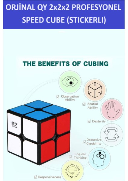 Qy 2x2 Profesyonel Speed Cube -Rubık 2x2 Zeka Sabır Küpü-