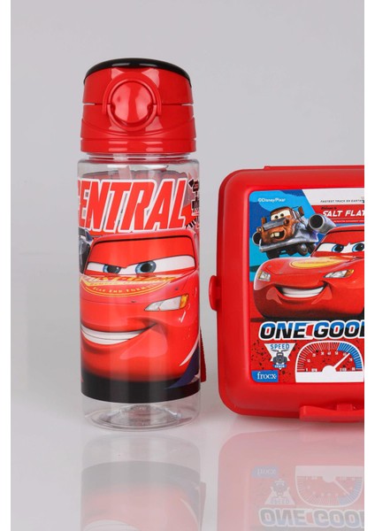 Lisanslı Cars Trıtan Matara 500 ml ve 2 Katlı Beslenme Kabı/lunch Box Seti