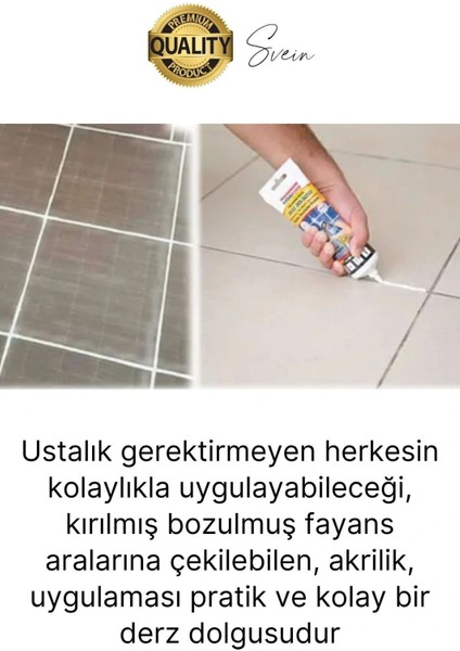 Premium Fayans Arası Antrasit Hazır Derz Dolgu Gaga Uç Tüp Mermer Mutfak Banyo Zemin Duvar Onarıcı indirimleri