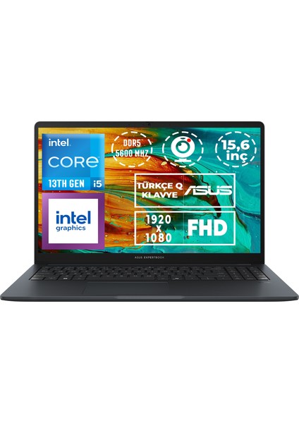 Expertbook I5-1334U 16GB 1tb SSD 15.6" Fhd W11P Notebook B1503CVA-I58G512B1D 012
