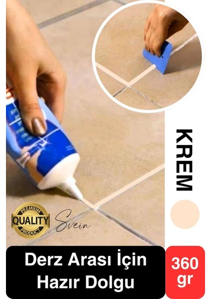 Premium Fayans Arası Krem Hazır Derz Dolgu Gaga Uç Tüp Mermer Mutfak Banyo Zemin Duvar Onarıcı