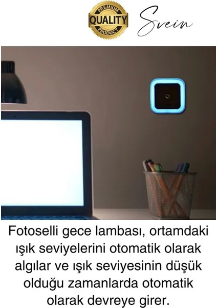 Fotoselli Gece Lambası Karanlıkta Otomatik Yanıp Sönen Aydınlığa Duyarlı Koridor Antre Loş LED Işık fiyatları