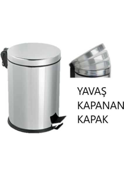 Paslanmaz 8 lt Amortisörlü Çöp Kovası modelleri