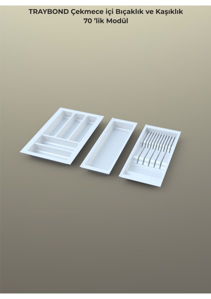 Çekmece Içi Kaşıklık ve Bıçaklık Düzenleyici Beyaz, 64X48 Yandan ve Boydan 4cm Kesilebilir fiyatları