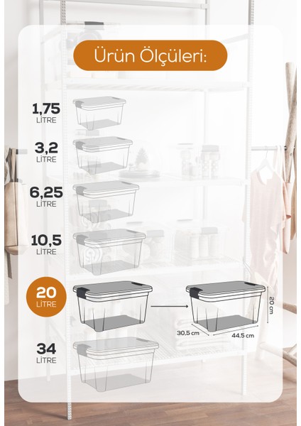 3'lü 20 Litre Kilitli Kapaklı Saklama ve Erzak Kutusu 33115 fiyatları
