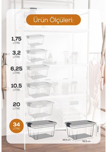 2'li 34 Litre Kilitli Kapaklı Saklama ve Erzak Kutusu 33116 fiyatları