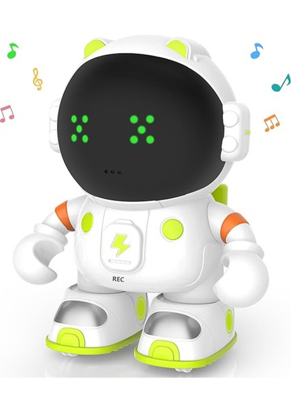 AT100 Akıllı Robot Oyuncak Interaktif Ses Kontrollü Astronot Oyuncak, Dokunmatik Sensörler / Çocuklar Için Kayıt Fonksiyonu (Yurt Dışından)