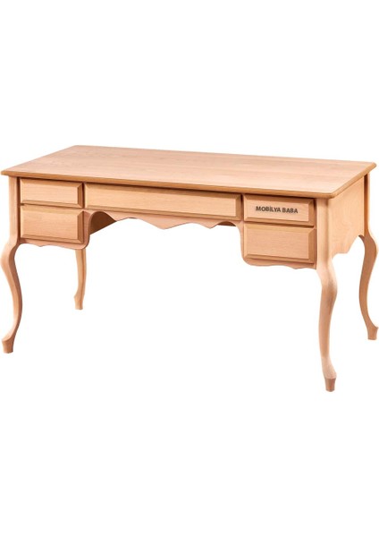 Arifiye 5 Çekmeceli Lükens Çalışma Masası Cilasız Ham Ahşap