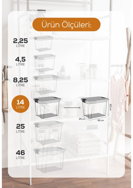 3'lü 14 Litre Kilitli Kapaklı Saklama ve Erzak Kutusu 33124 fiyatları