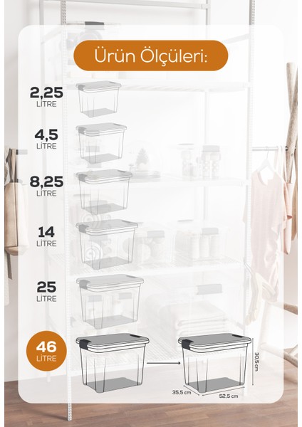 2'li 46 Litre Kilitli Kapaklı Saklama ve Erzak Kutusu 33126 fiyatları