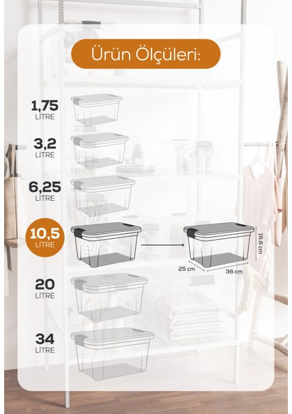 3'lü 10,5 Litre Kilitli Kapaklı Saklama ve Erzak Kutusu 33114 fiyatları