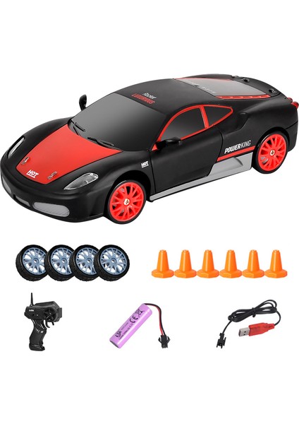 Rc Drift Araba 1 / 24 2.4ghz 4 Tekerlekli Uzaktan Kumandalı Yarış Yol Aracı Çocuk Çocuk Oyuncak (Klasik Versiyon) - Kırmızı+Siyah (Yurt Dışından)