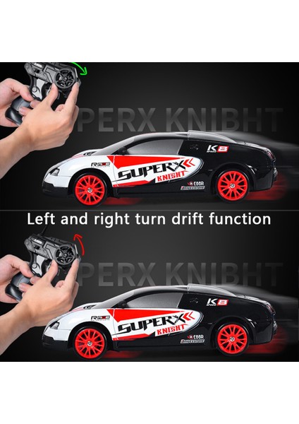 Rc Drift Araba 1 / 24 2.4ghz 4 Tekerlekli Uzaktan Kumandalı Yarış Yol Aracı Çocuk Çocuk Oyuncak (Klasik Versiyon) - Kırmızı+Siyah (Yurt Dışından)