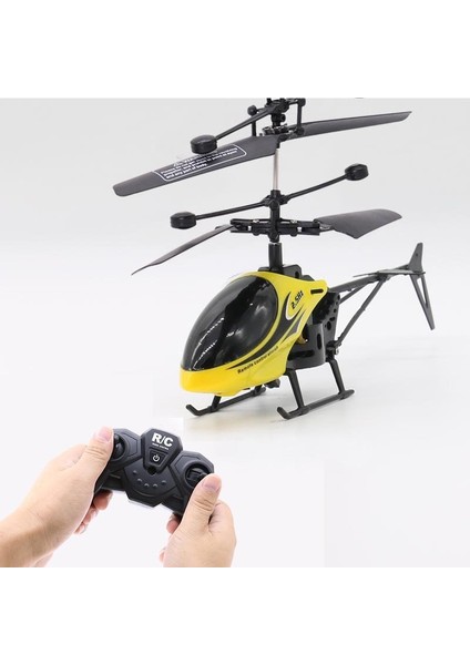 Şarj Edilebilir Düşmeye Dayanıklı Helikopter Uzaktan Kumandalı Uçak Rc Drone Çocuk Oyuncak - Sarı (Yurt Dışından)