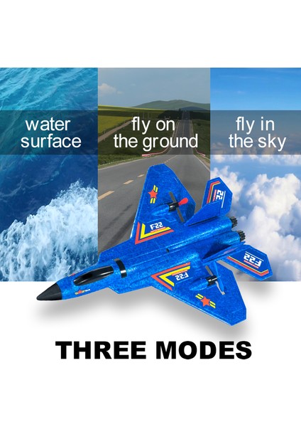 F22(HW32) Epp Köpük Kayma Rc Uçak Aerodinamik Trixenie Uçak Oyuncak, LED Gece Işıklı, Tek Pil - Mavi (Yurt Dışından)