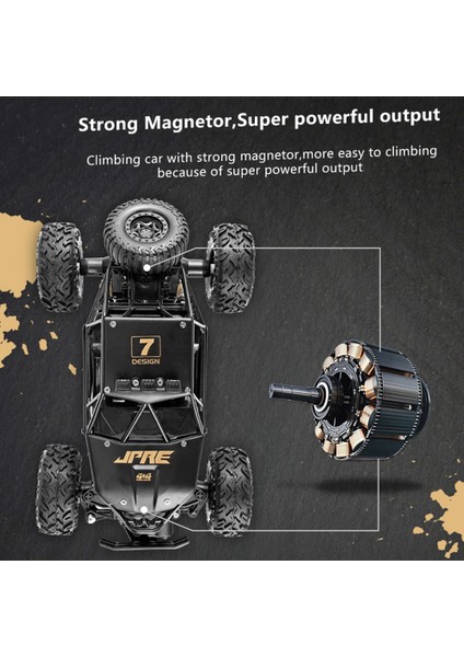 6241 2.4g Rc Tırmanma Araba 4WD Amortisör Alaşım Araba 4ch Off-Road Araç Oyuncak Desteği 45 Derece Eğimli Tırmanma - Altın (Yurt Dışından)