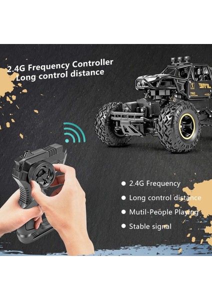 6241 2.4g Rc Tırmanma Araba 4WD Amortisör Alaşım Araba 4ch Off-Road Araç Oyuncak Desteği 45 Derece Eğimli Tırmanma - Altın (Yurt Dışından)