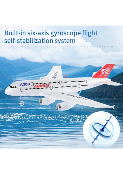 Hafif Epp Köpük Rc Uçak A380 Uçak Modeli Oyuncak, LED Projektör, Çift Piller (Yurt Dışından)