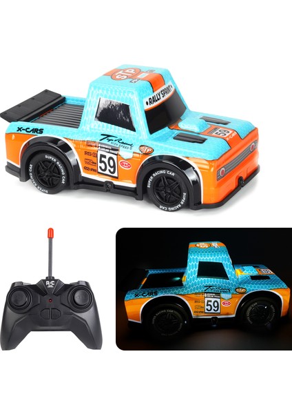 Q243 1 / 24 2WD Rc Yarış Arabası Çocuk Uzaktan Kumandalı Oyuncak Araba, Soğuk Işık - Mavi (Yurt Dışından)