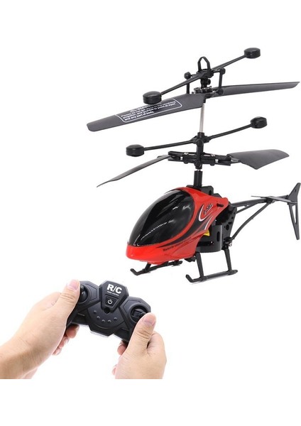 Şarj Edilebilir Düşmeye Dayanıklı Helikopter Uzaktan Kumandalı Uçak Rc Drone Çocuk Oyuncak - Kırmızı (Yurt Dışından)
