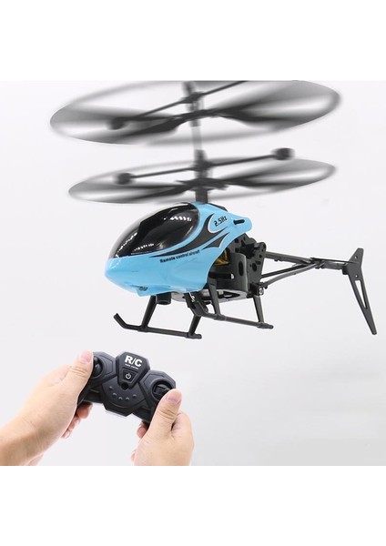 Şarj Edilebilir Düşmeye Dayanıklı Helikopter Uzaktan Kumandalı Uçak Rc Drone Çocuk Oyuncak - Mavi (Yurt Dışından)