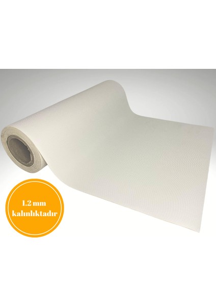 48 Cm X 5 M Beyaz Çizgi Desenli Suni Deri, Çekmece içi Kaydırmaz Çekmece Halısı, raf örtüsü