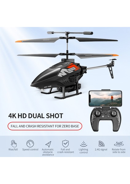 4drc 4d-M6 Hd Hava Fotoğrafçılığı Çocuk Uçak Oyuncak Şarj Edilebilir Uzaktan Kumanda Helikopteri, 2 Piller - Kırmızı (Yurt Dışından)