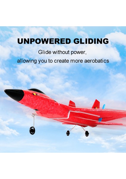 F22(HW32) Epp Köpük Kayma Rc Uçak Aerodinamik Trixenie Uçak Oyuncak, LED Gece Işıklı, Tek Pil - Kırmızı (Yurt Dışından)