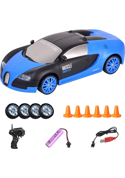 Rc Drift Araba 1 / 24 2.4ghz 4 Tekerlekli Uzaktan Kumandalı Yarış Yol Aracı Çocuk Çocuk Oyuncak (Klasik Versiyon) - Mavi (Yurt Dışından)
