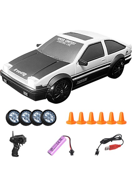 Rc Drift Araba 1 / 24 2.4ghz 4 Tekerlekli Uzaktan Kumandalı Yarış Yol Aracı Çocuk Çocuk Oyuncak (Klasik Versiyon) - AE86 / Beyaz (Yurt Dışından)