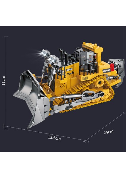 BC1045 Alaşım Rc Buldozer 1/24 Ölçekli 2.4g 9 Kanallı Dozer Ön Yükleyici Oyuncak Metal Inşaat Araç Çocuklar Için Işık Ses ile (Yurt Dışından)