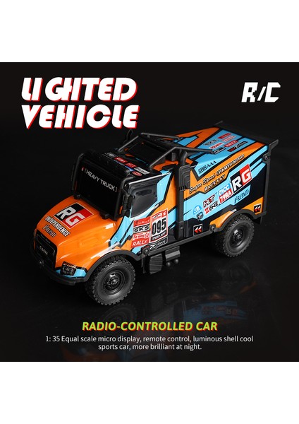1 / 35 Rc Kamyon Çocuk Oyuncak Serin Işık Efektli Uzaktan Kumandalı Araç - UJ99-ZK02 Turuncu (Yurt Dışından)