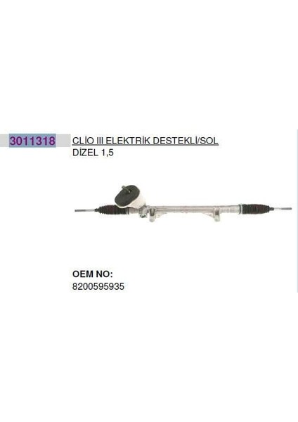 3011318 Direksiyon Kutusu Elektrikli Alüm.jant 16J Clıo Iıı 05 Modus 04 Mıcra Iıı 03