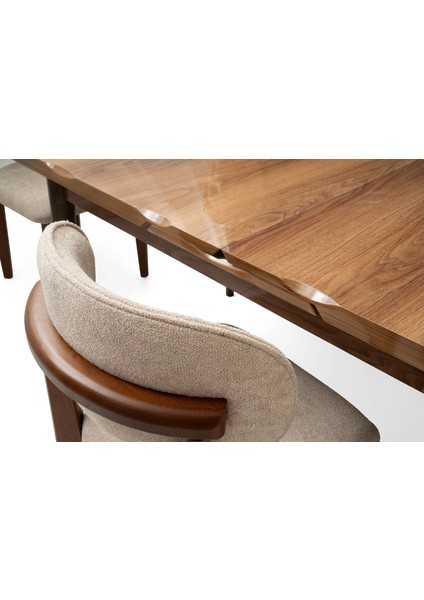 Kelebek Ortadan Açılır Büyüyen Yemek Masası Parlak Ceviz 70 x 120 cm indirimleri