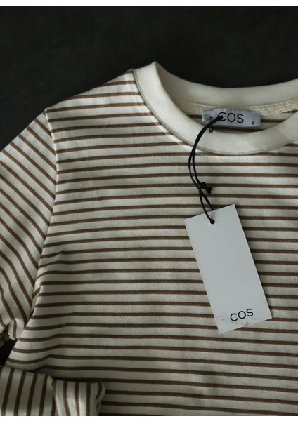 Camel Çizgili Uzun Kol Sweatshirt fiyatları