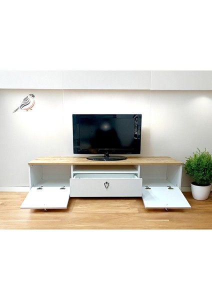 Ünite Modern Ayaklı Çekmeceli Tv Sehpa & Ünitesi 180CM fırsatları