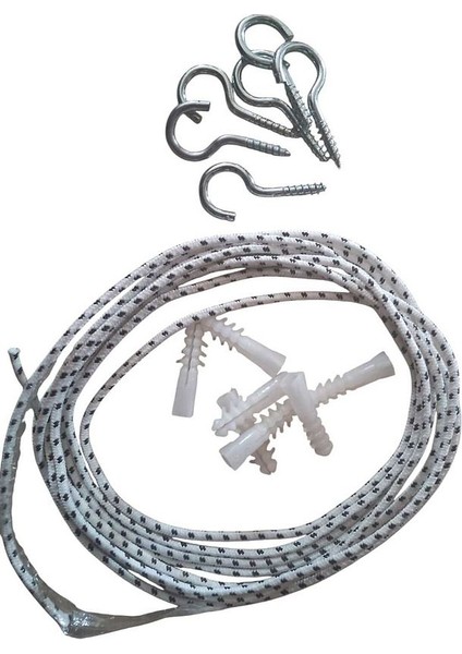 Kedi Flesi 2 x 11 Metre Kuş Önleme Ağı Ip Halat Kanca Dubel Sık Dokuma Montaj Malzemeli Balkon Ağı