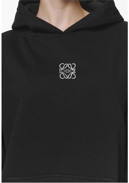 Siyah Unisex Yüksek Baskılı Kapüşonlu Kanguru Cepli Oversize Hoodie fiyatları